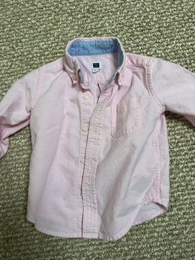 Janie and Jack Pale Pink Linen Button-Down Shirt 12-18M